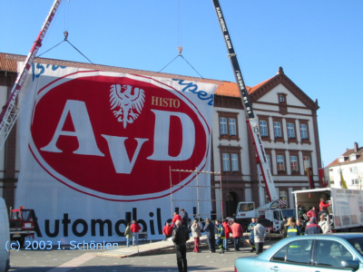 Vorbereitungen auf dem Exerzierplatz in Pirmasens